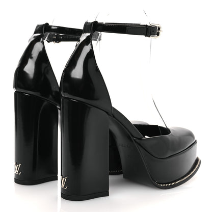 Louis Vuitton Patent Fame Platform Pumps 36  Black 5 of 10