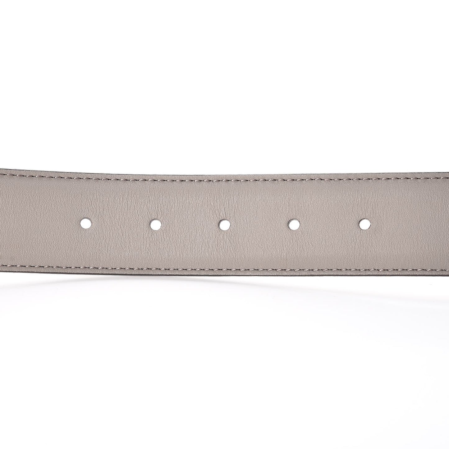 Moon Calfskin Interlocking G 37mm Belt 80 32 Storm Grey