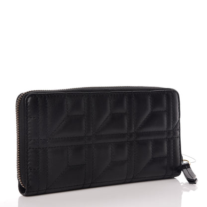 Gucci Calfskin Matelasse Pearly GG Marmont Zip Around Wallet Black 3 of 10