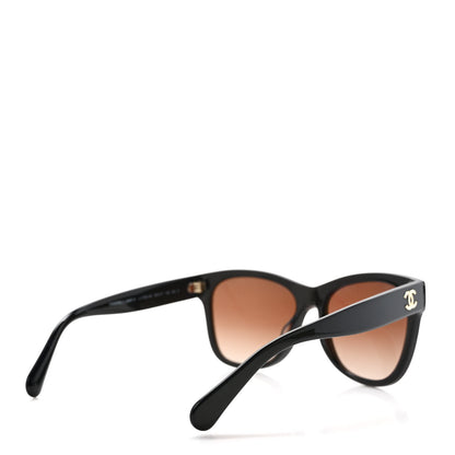 Chanel Acetate Mirrored Runway Square Sunglasses 5380-A Black Gold 4 of 8