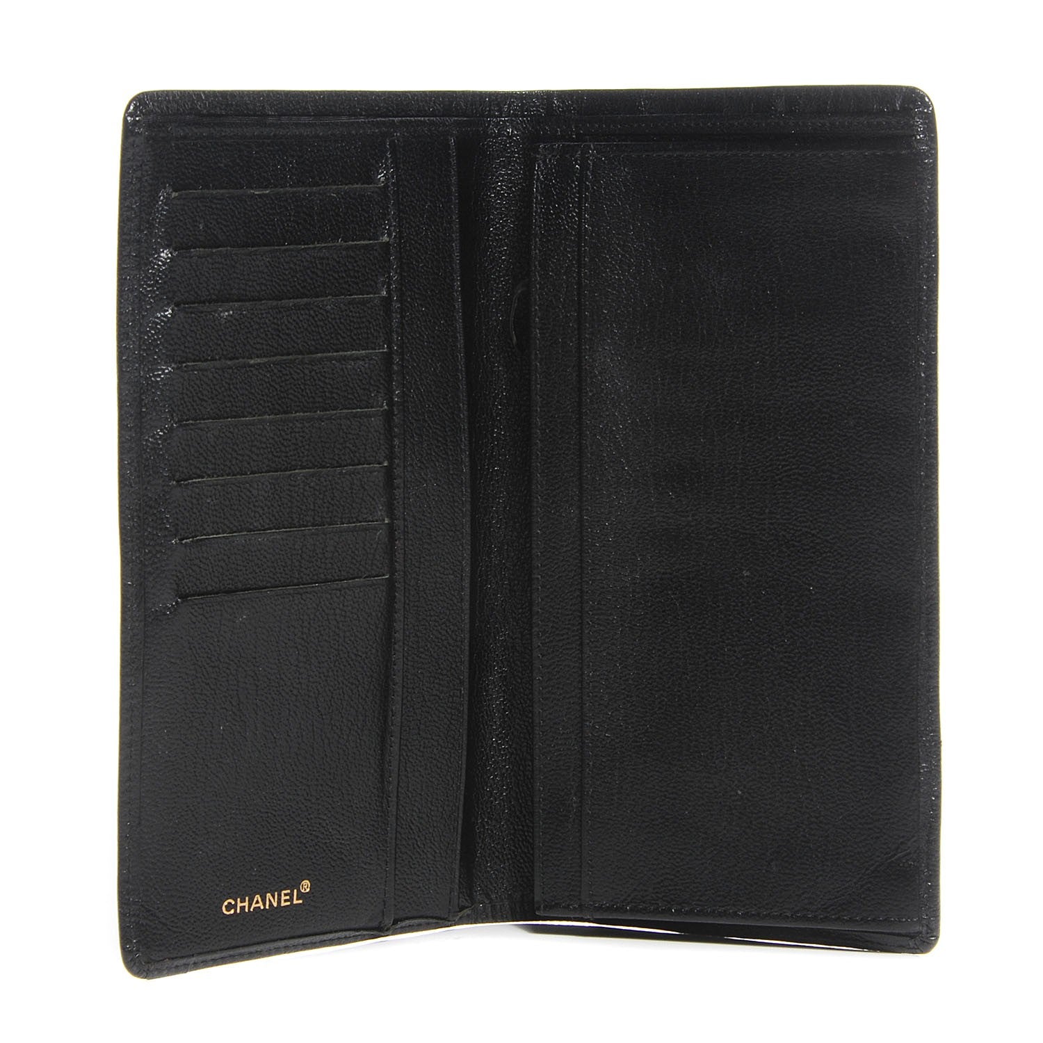 Chanel Goatskin CC Yen Wallet Black 5 of 9