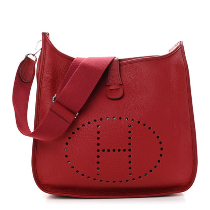 Hermes Taurillon Clemence Evelyne III GM Rouge Garance 1 of 8