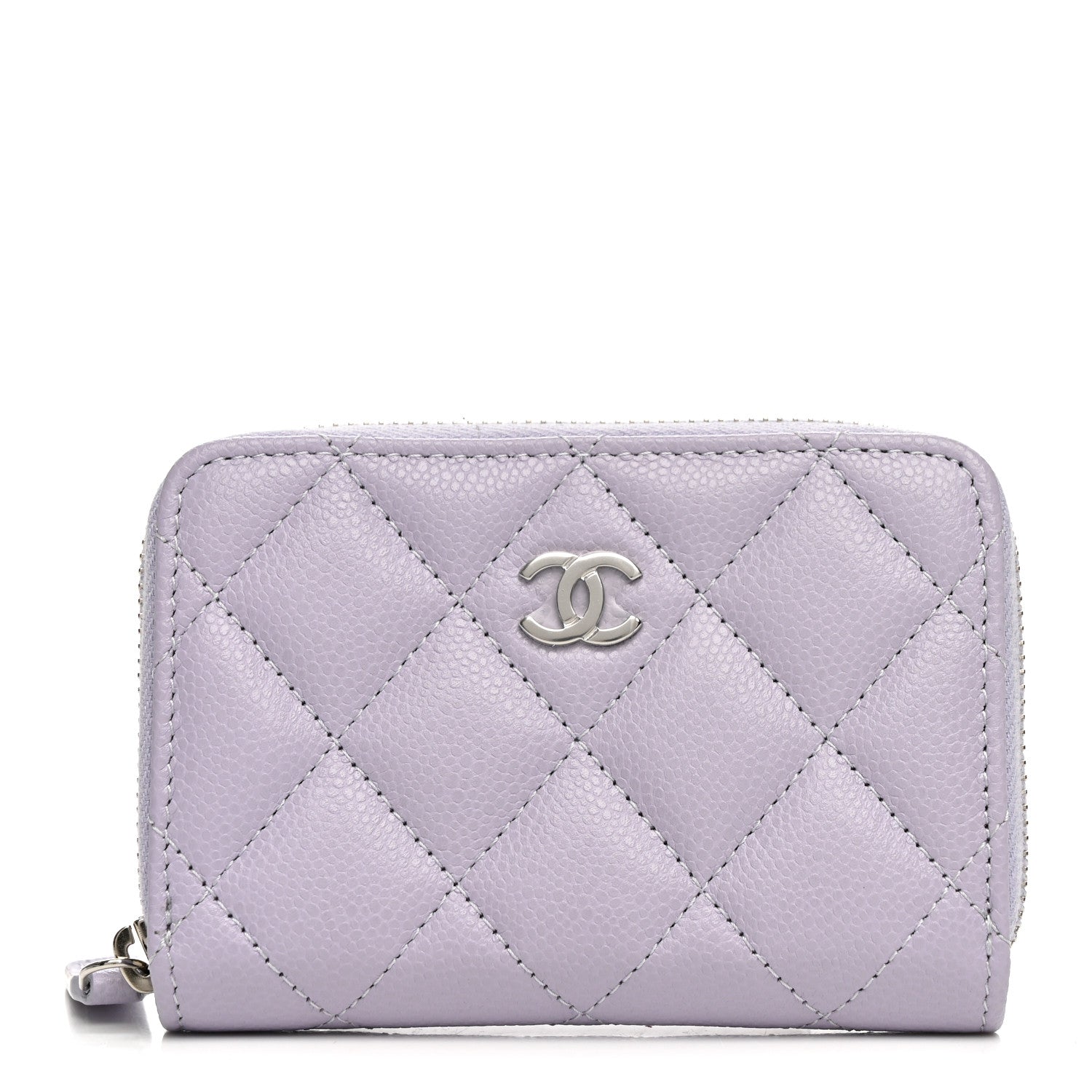 Chanel Caviar Quilted Zip Coin Purse Purple 1 of 8