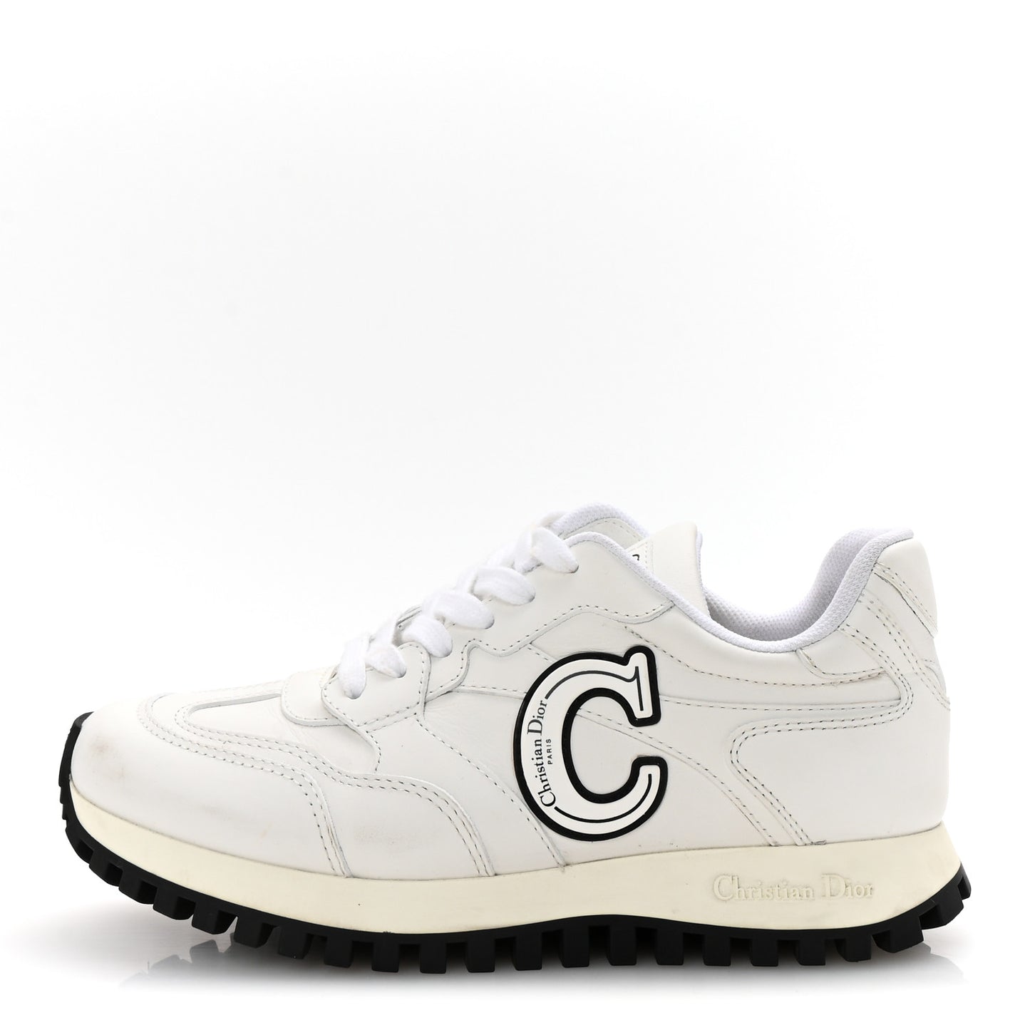 Calfskin C'est Dior Sneakers 37 White Black