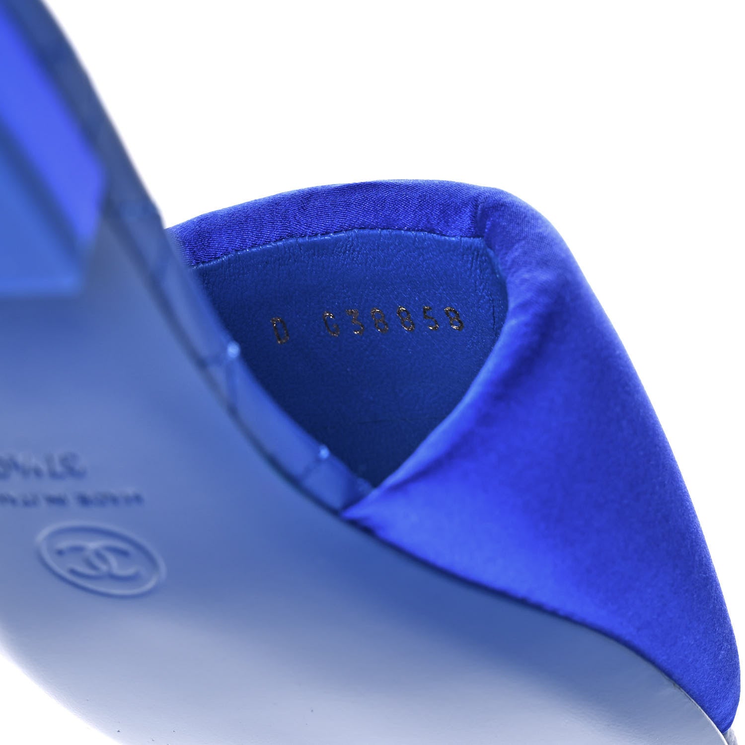 Chanel Satin Mule Sandals 37.5 Blue 8 of 9