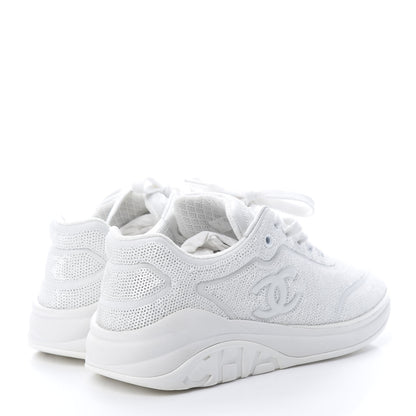 Chanel Sequin CC Sneakers 38.5 White 4 of 7