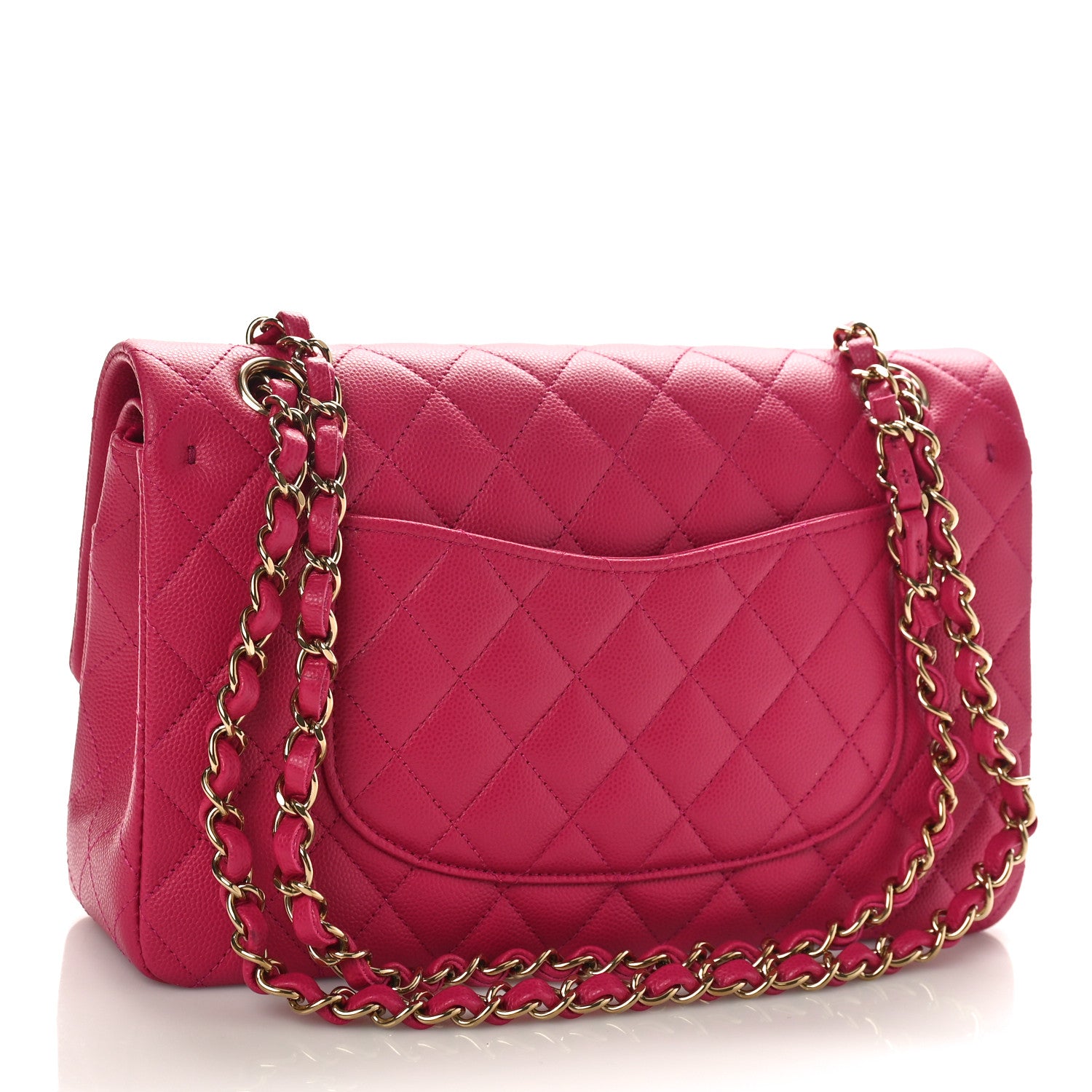 Chanel Caviar Quilted Medium Double Flap Dark Pink 2 of 9