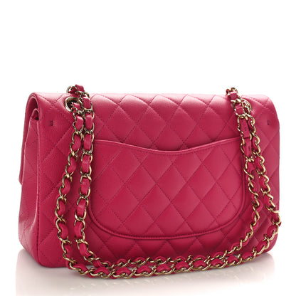Chanel Caviar Quilted Medium Double Flap Dark Pink 2 of 9