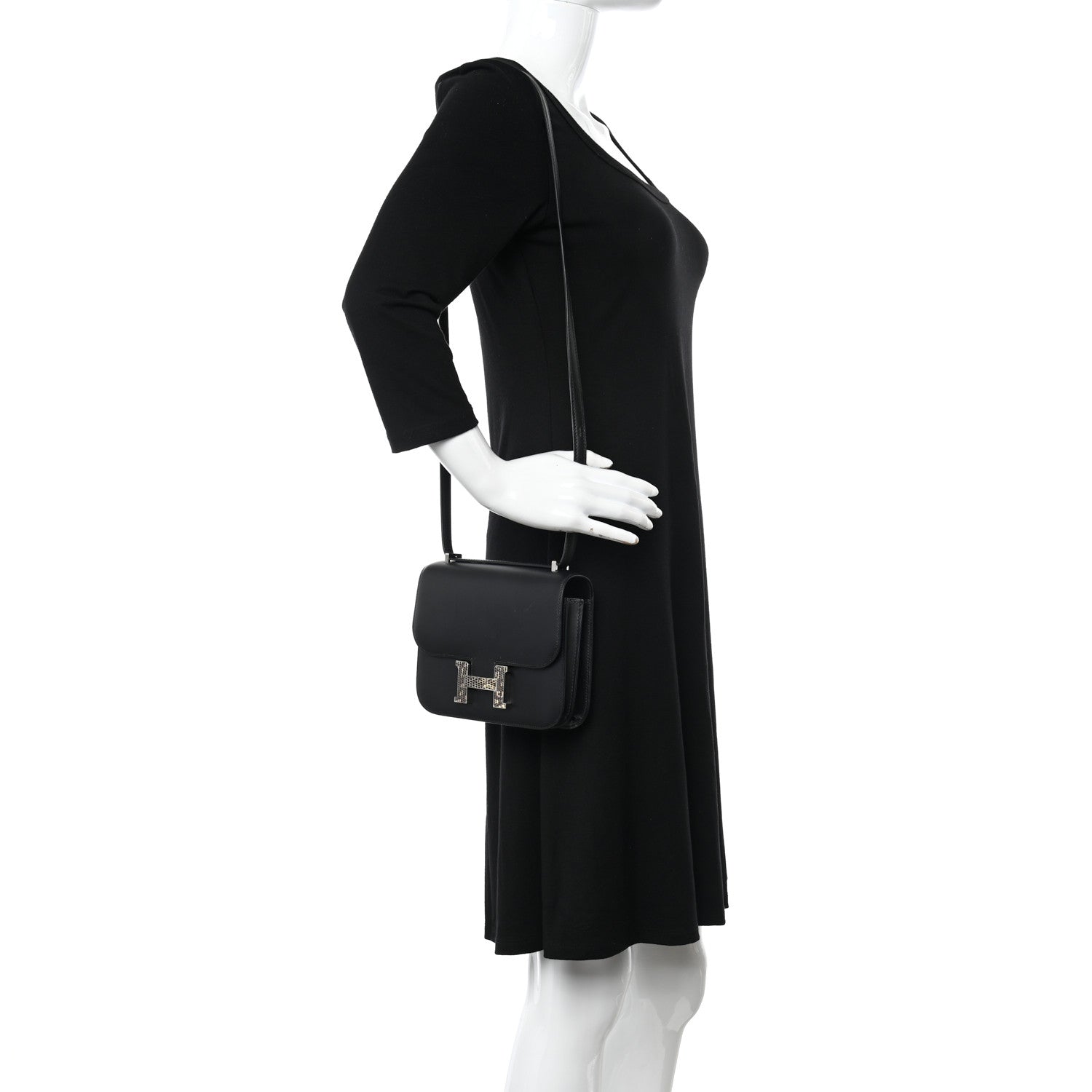 Hermes Veau Monsieur Lizard Constance 18 Black Ombre 2 of 14