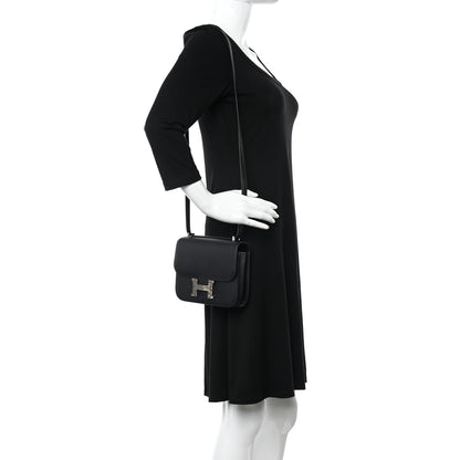 Hermes Veau Monsieur Lizard Constance 18 Black Ombre 2 of 14