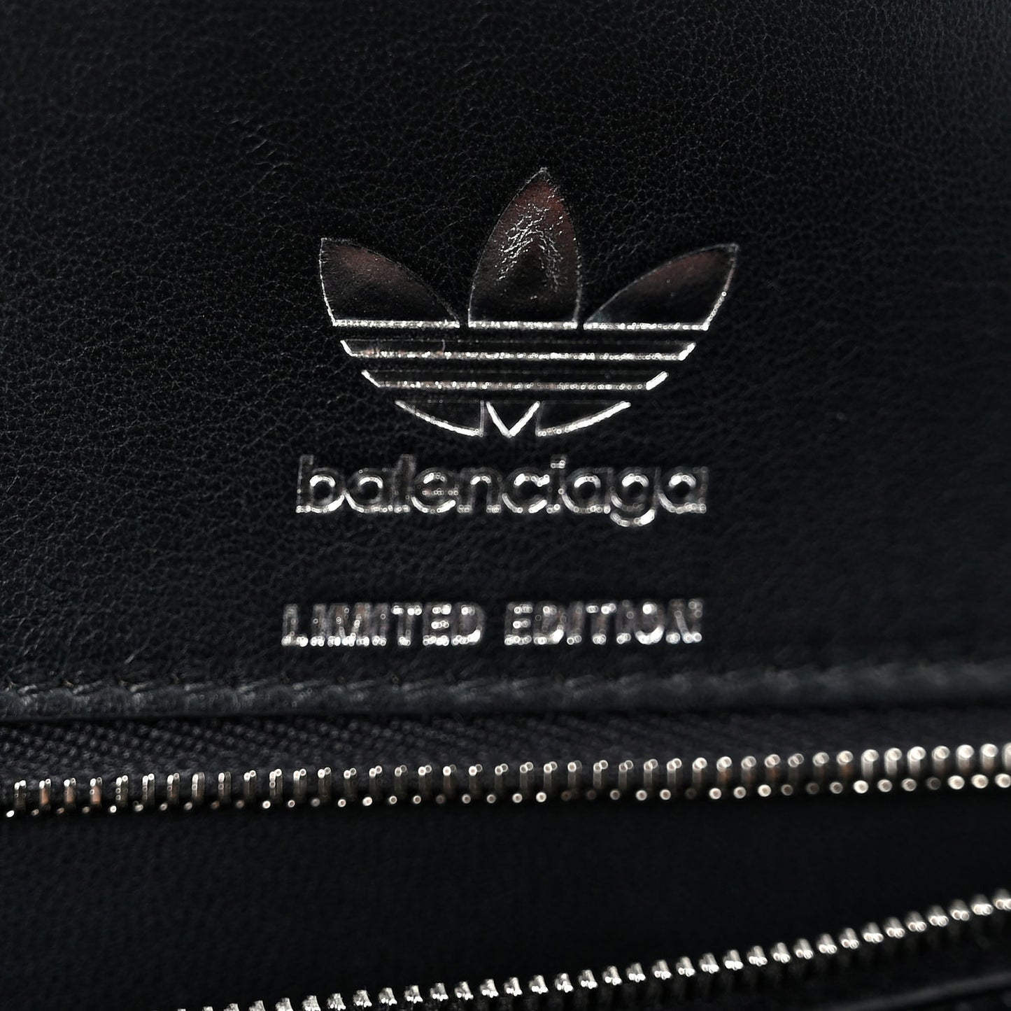 X ADIDAS Shiny Box Calfskin Small Hourglass Top Handle Bag Black White