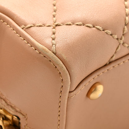Chanel Calfskin Contrast Stitch Surpique Bowler Beige 14 of 21