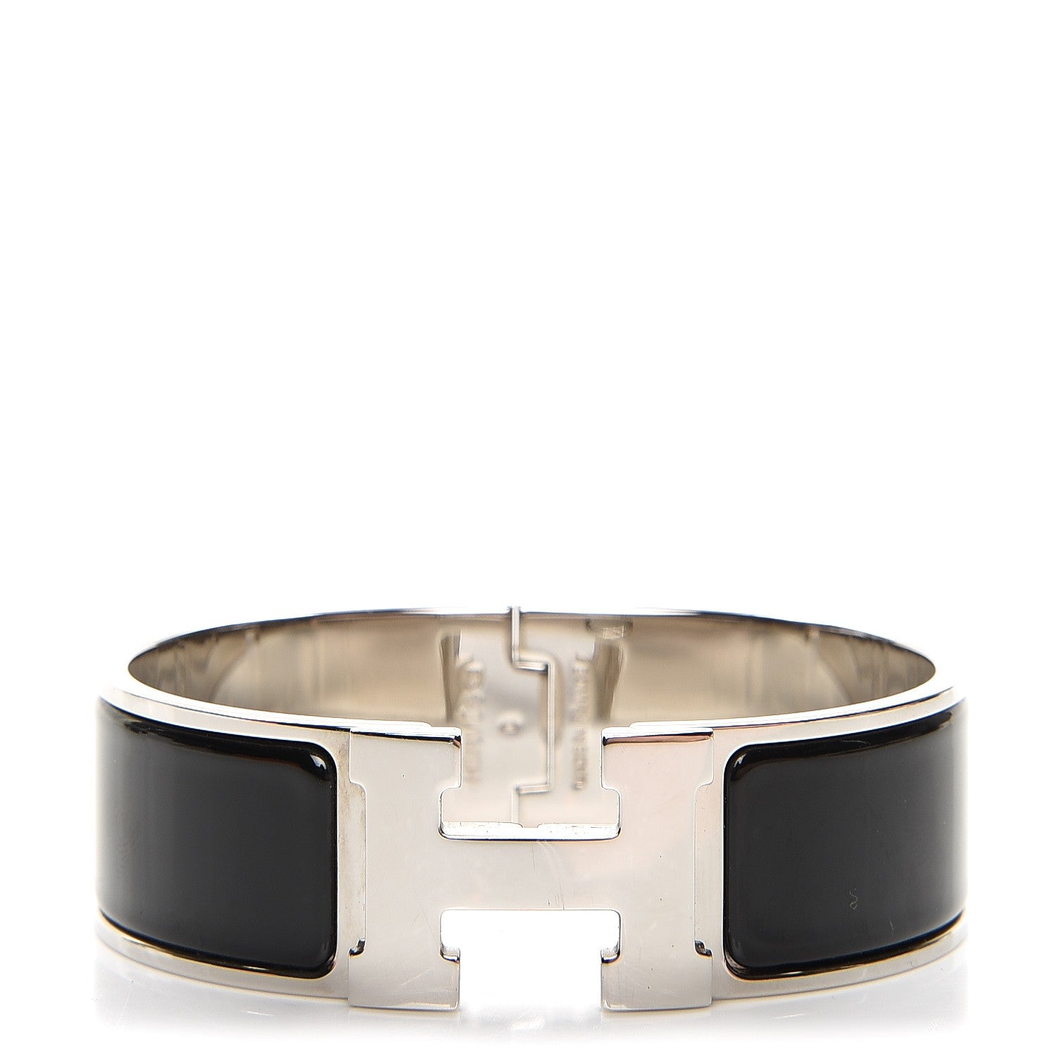 Hermes Enamel Wide Clic Clac H Bracelet GM Black 1 of 6