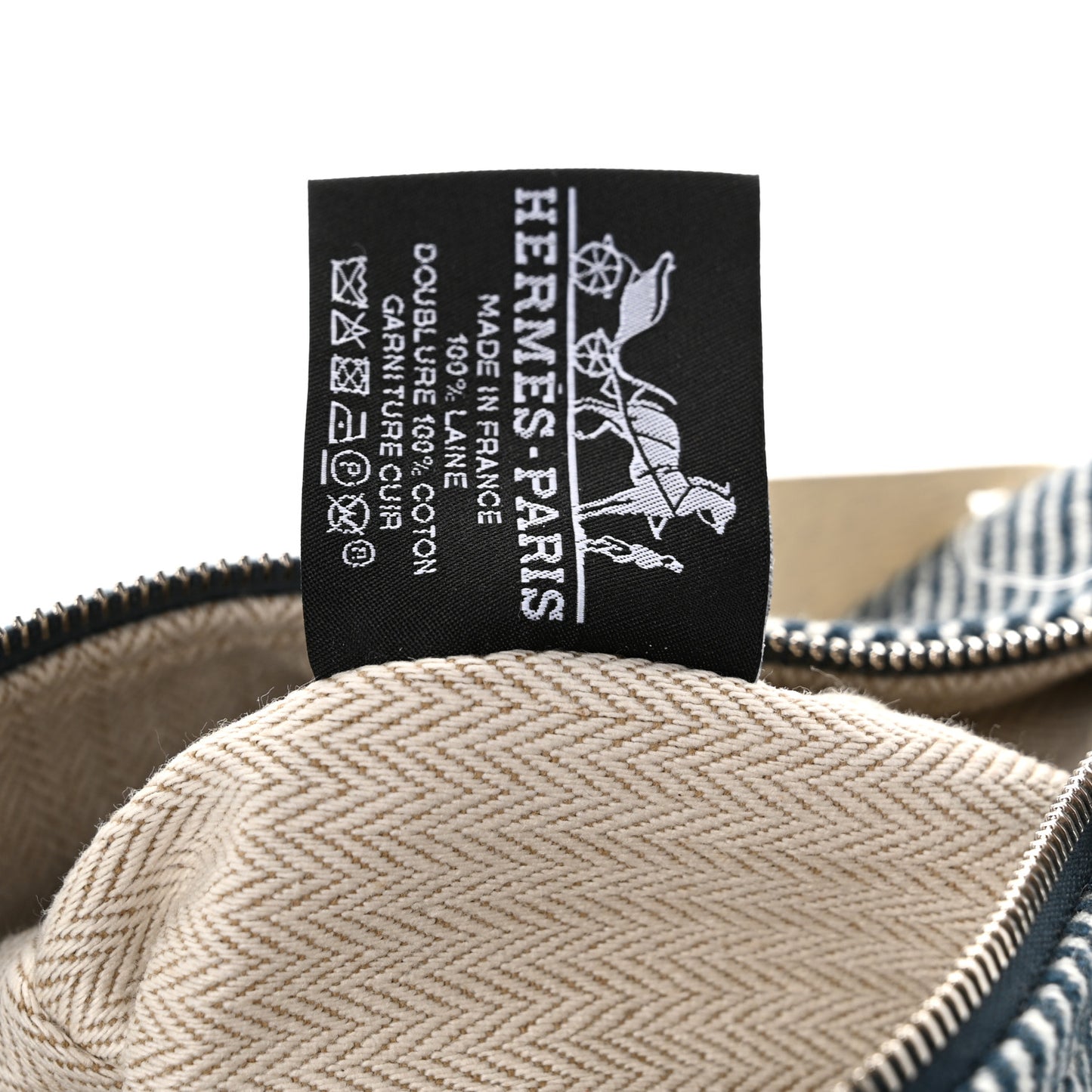 Wool Small Bride-A-Brac H Natte Pouch Bleu Abysse
