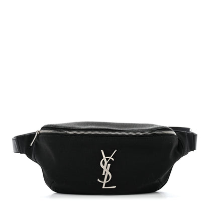 Saint Laurent Canvas Monogram Belt Bag Black 1 of 10