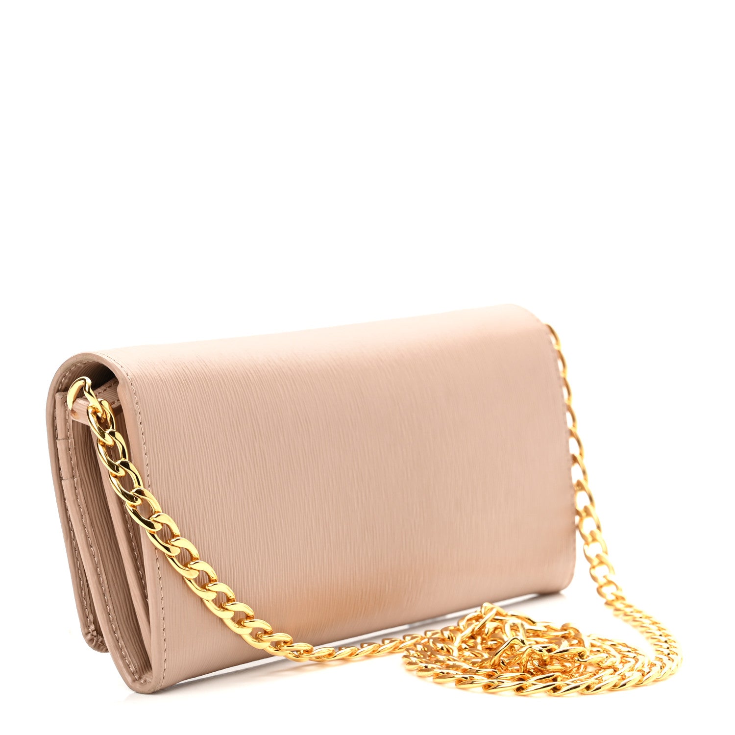 Prada Vitello Move Metal Oro Chain Wallet Cipria 3 of 9