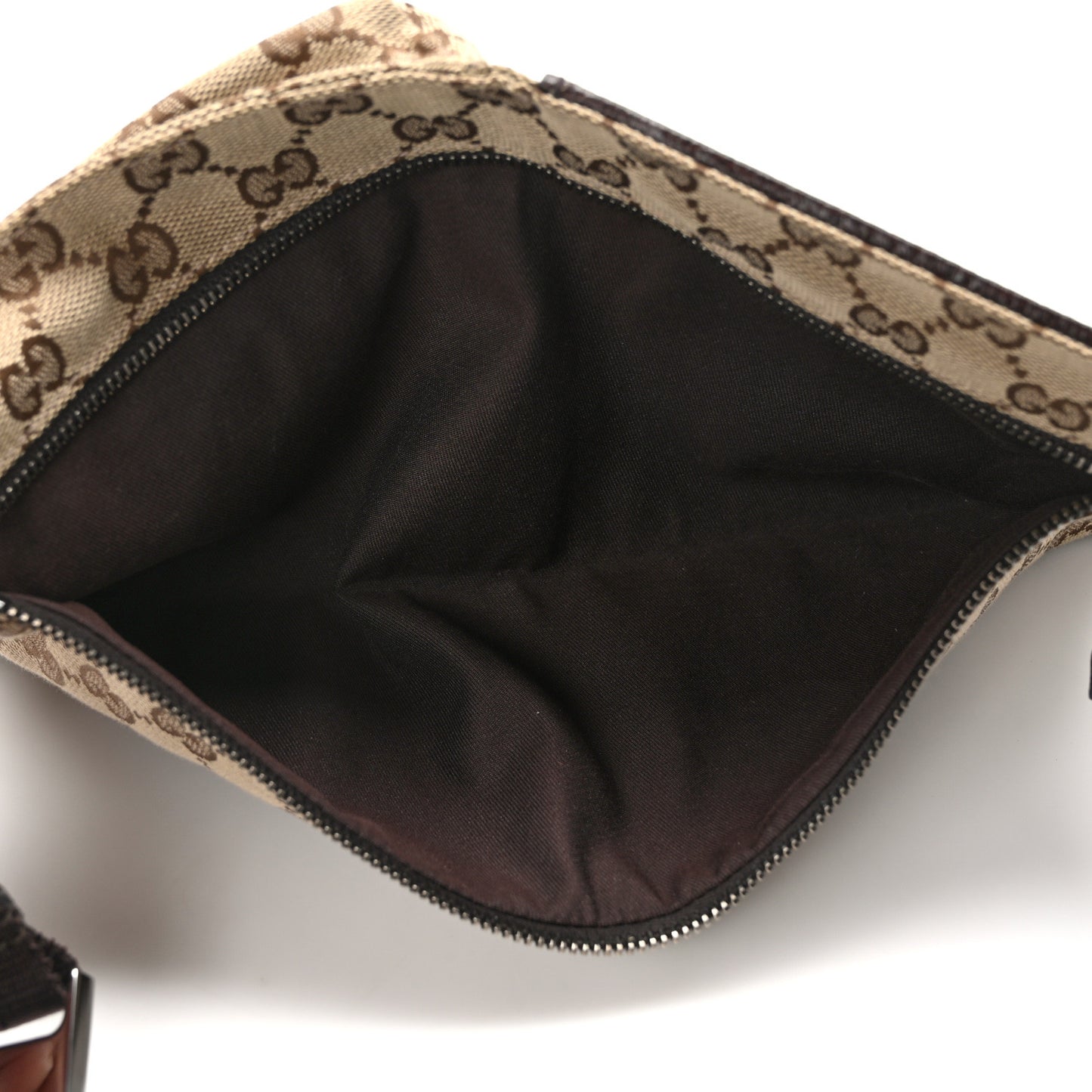 GG Monogram Double Pocket Belt Bag Dark Brown