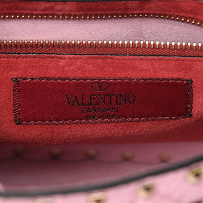 Valentino Garavani Craquele Nappa Medium Rockstud Spike Shoulder Bag Pink 7 of 11