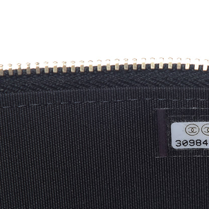 Chanel Raffia Jute Striped Small Vanity Case With Chain Black Beige 9 of 9