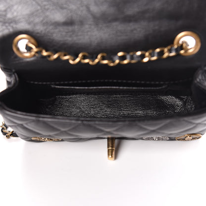 Chanel Aged Calfskin Quilted Extra Mini Medallion Flap Black 7 of 10