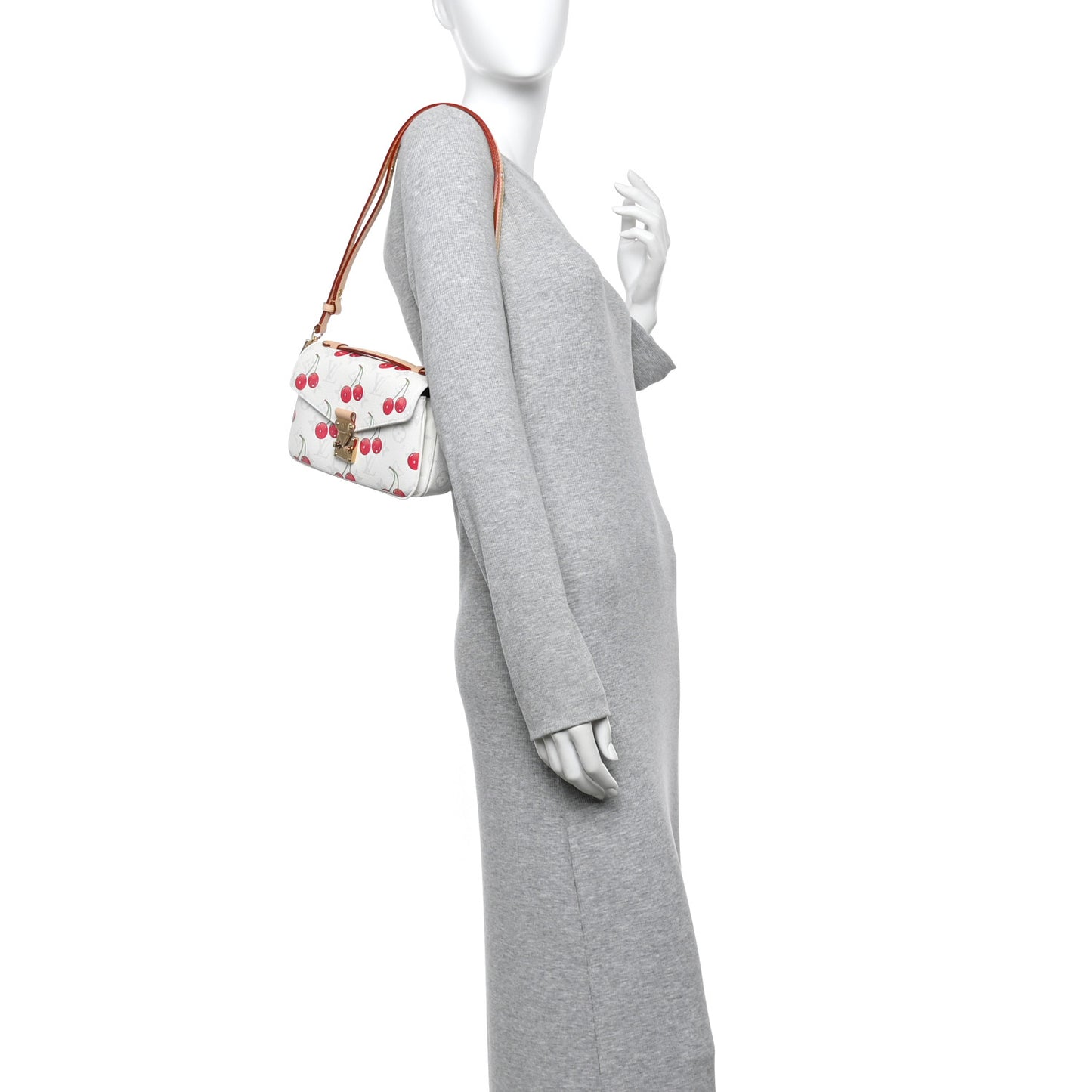 LV X TM Monogram Cerises Pochette Metis East West White