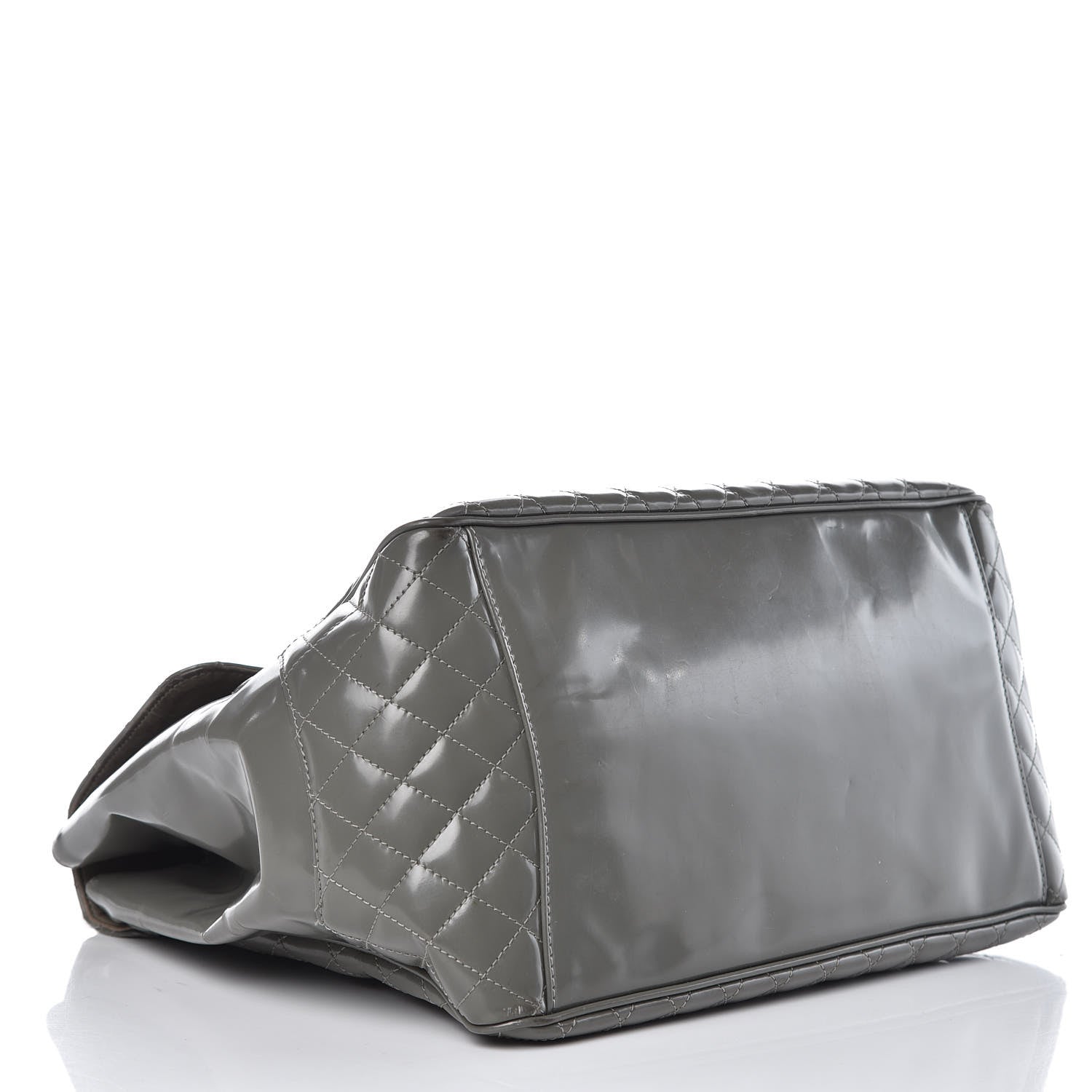 Chanel Glazed Calfskin Mademoiselle Lock Kelly Flap Bag Grey 4 of 21