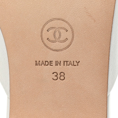 Chanel Lambskin CC Mules 38 White 6 of 11