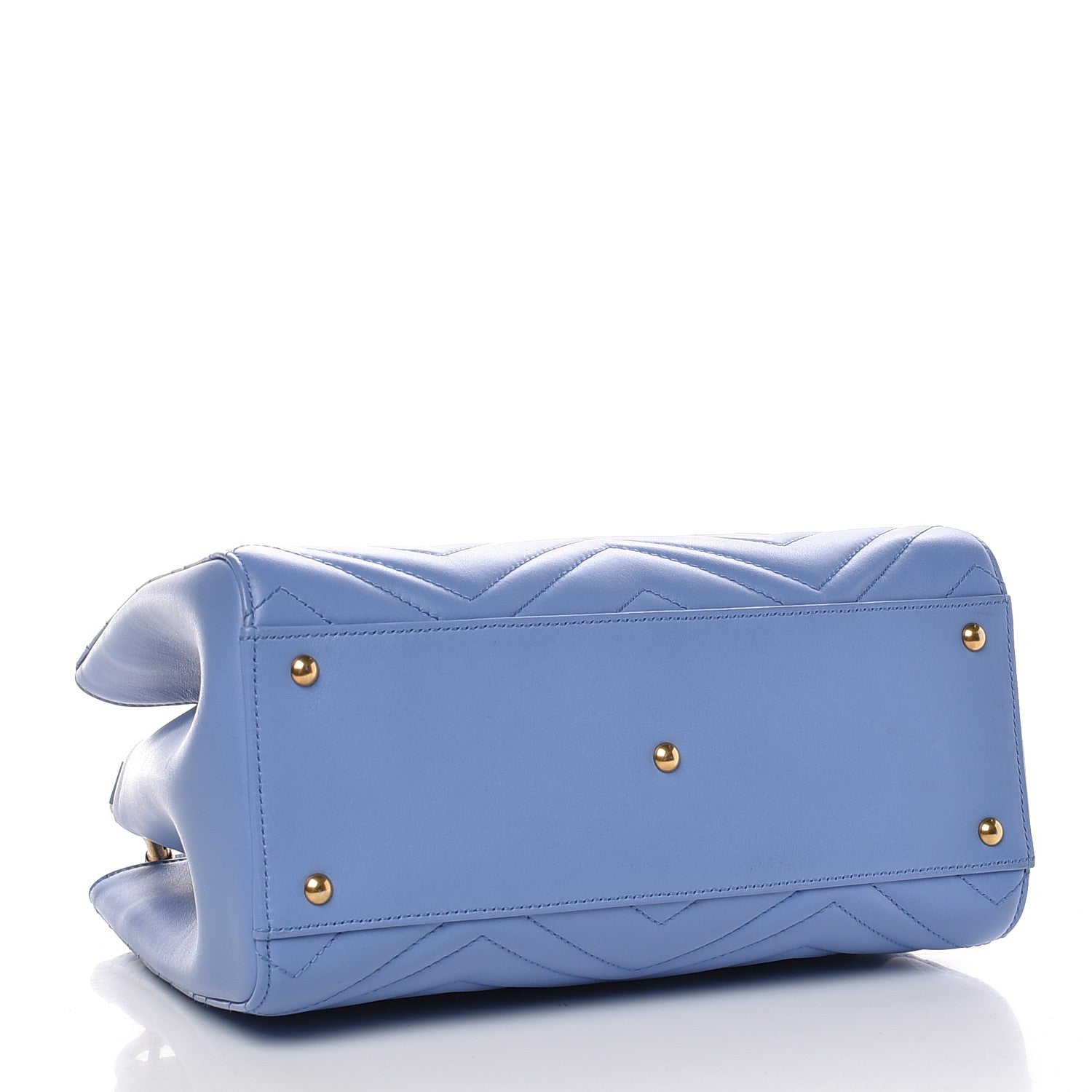 Gucci Calfskin Matelasse Small GG Marmont Tote Clear Sky Blue 4 of 7