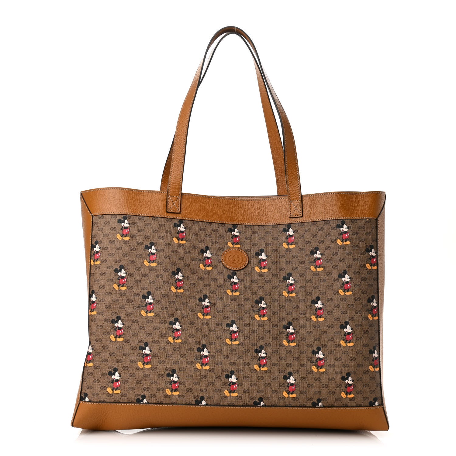 Gucci X DISNEY Mini Vintage GG Supreme Monogram Mickey Mouse Large Shopping Tote Beige Vintage Sun Oil 3 of 11