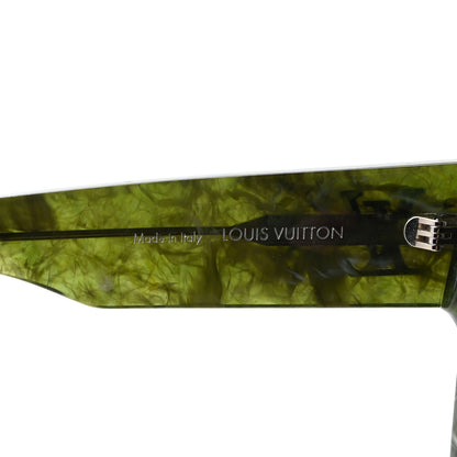 Louis Vuitton Acetate Marble Effect Swarovski Cyclone Sunglasses Z1552W Green 6 of 6