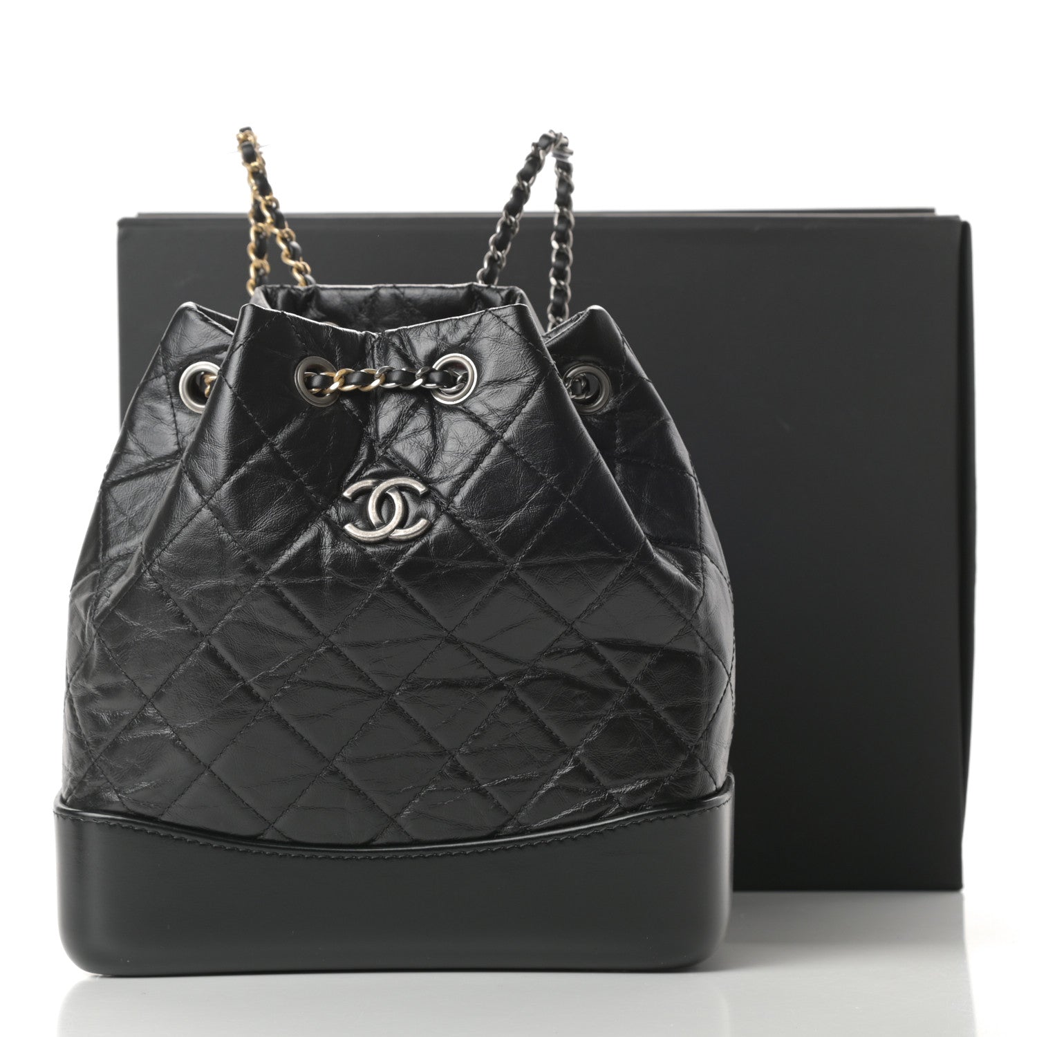Chanel Aged Calfskin Quilted Small Gabrielle Backpack Black 11 of 11