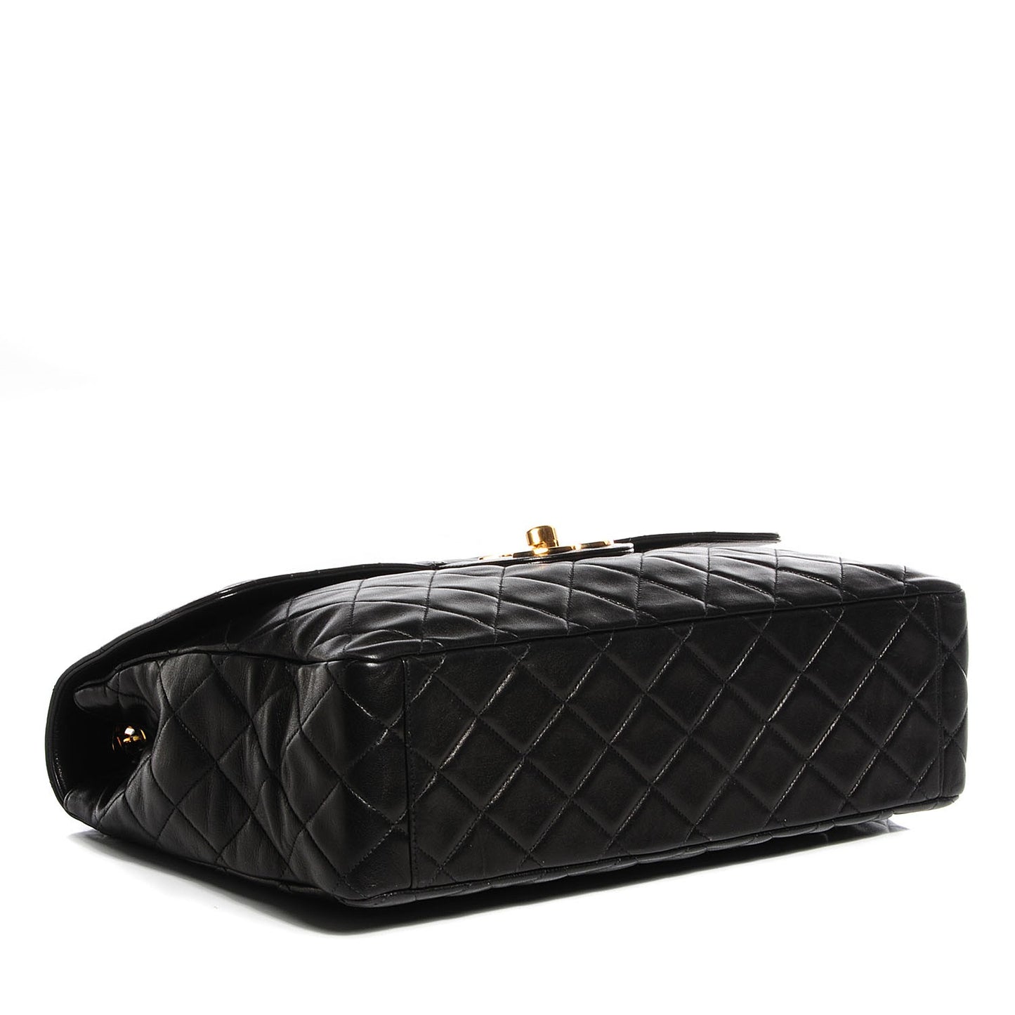 Lambskin Quilted XL Jumbo Flap Black