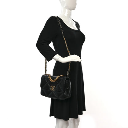 Chanel Lambskin Quilted Medium Chanel 19 Flap Black 2 of 10