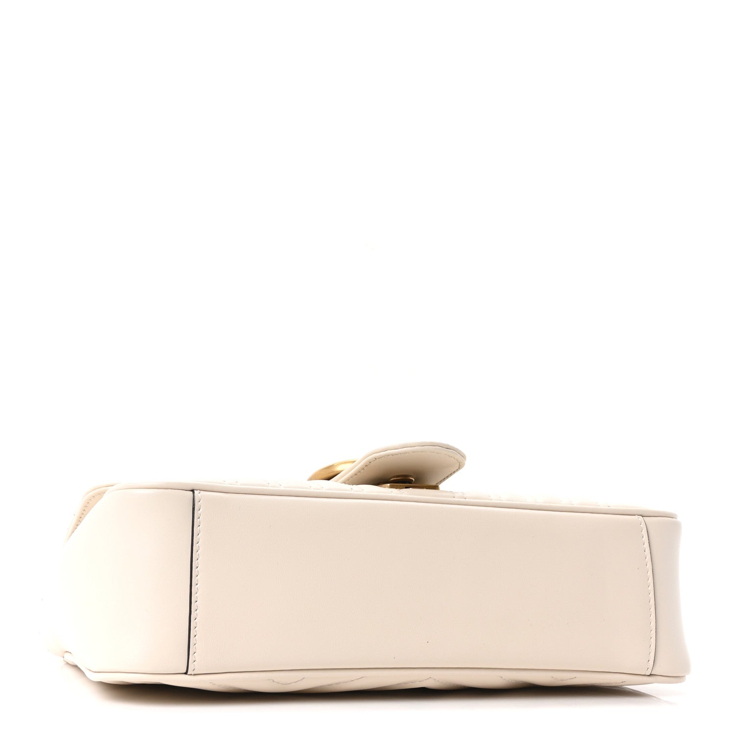 Gucci Calfskin Matelasse Small GG Marmont Shoulder Bag White