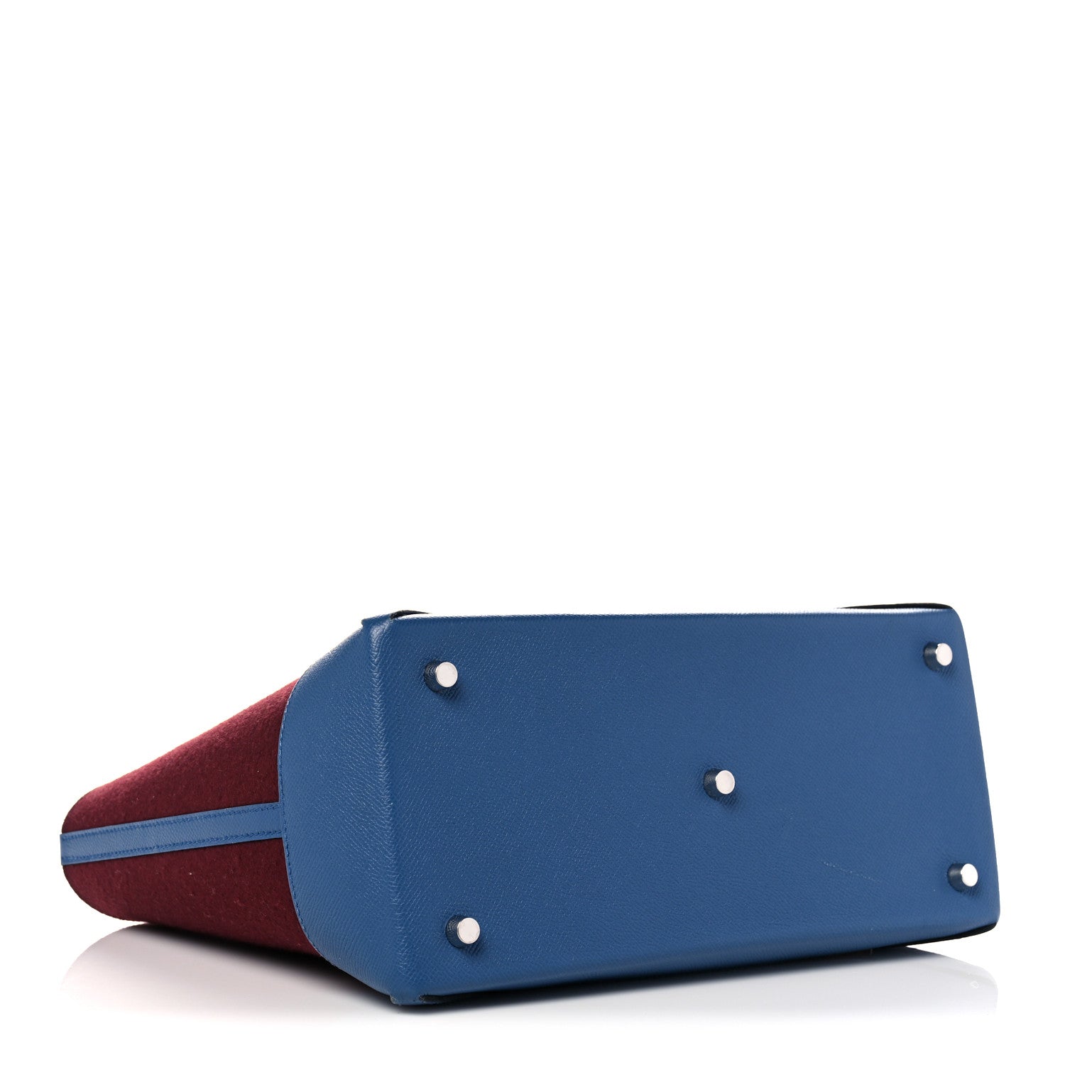 Hermes Felt Epsom Maxibox Cabas 30 Bordeaux Bleu Agate 4 of 19