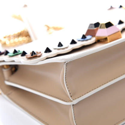Fendi Calfskin Scalloped Studded Flower Small Kan I Shoulder Bag Amido Multicolor 9 of 13