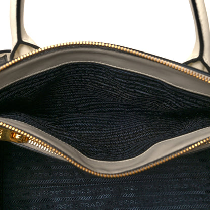 Prada Saffiano City Calfskin Greche Paradigme Bag White Black 6 of 15