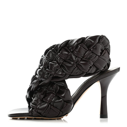Bottega Veneta Shiny Nappa Intrecciato The Board Sandals 36 Chocolate 1 of 9