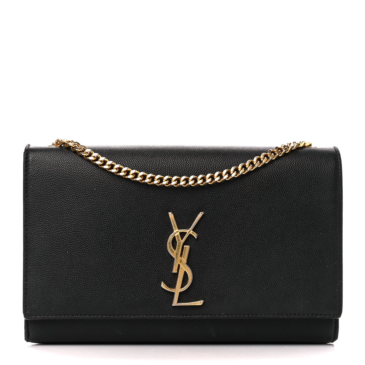 Saint Laurent Grain De Poudre Medium Classic Monogram Kate Satchel Black 1 of 11