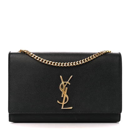 Saint Laurent Grain De Poudre Medium Classic Monogram Kate Satchel Black 1 of 11
