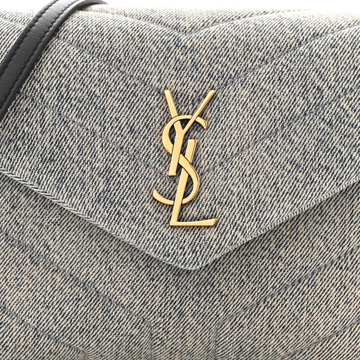 Denim Y Quilted Monogram Toy Loulou Crossbody Bag Grey