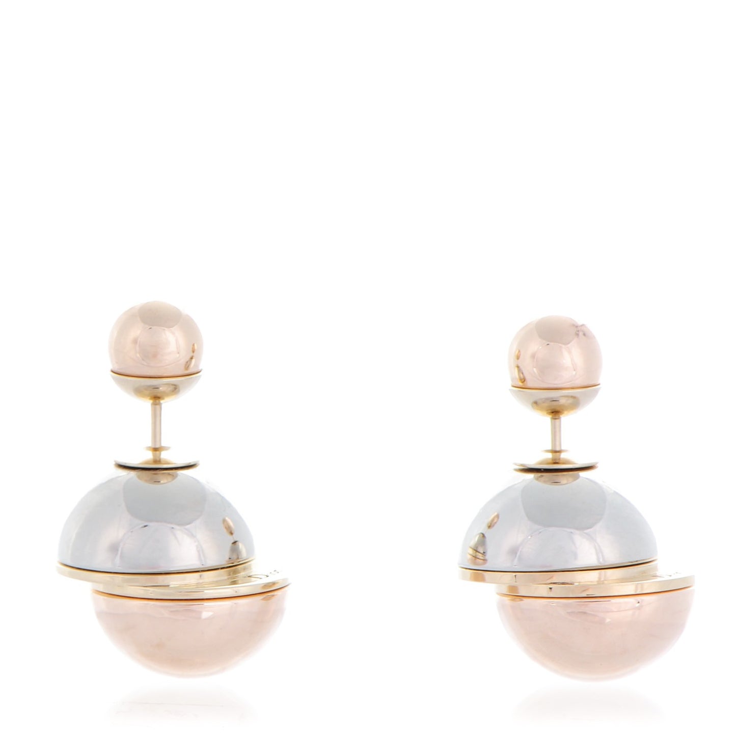 Mise En Dior Tribal Earrings Rose Gold Silver