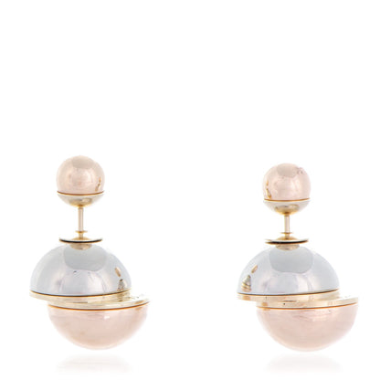 Christian Dior Mise En Dior Tribal Earrings Rose Gold Silver 1 of 5