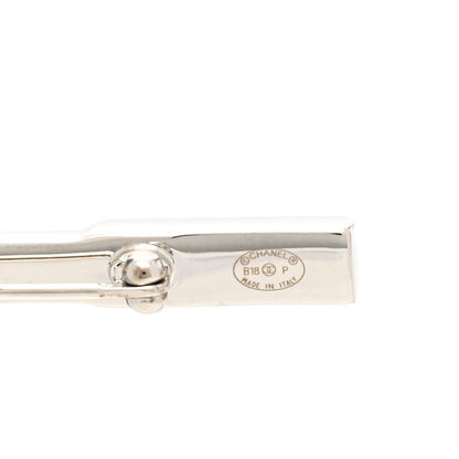 Chanel Pearl Crystal CC Tennis Racket Brooch 4 of 5