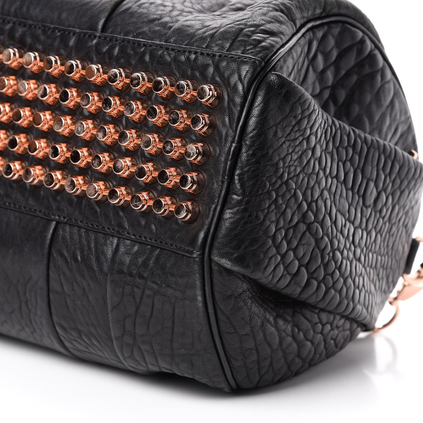 Pebbled Lambskin Rocco Black Rose Gold Hardware