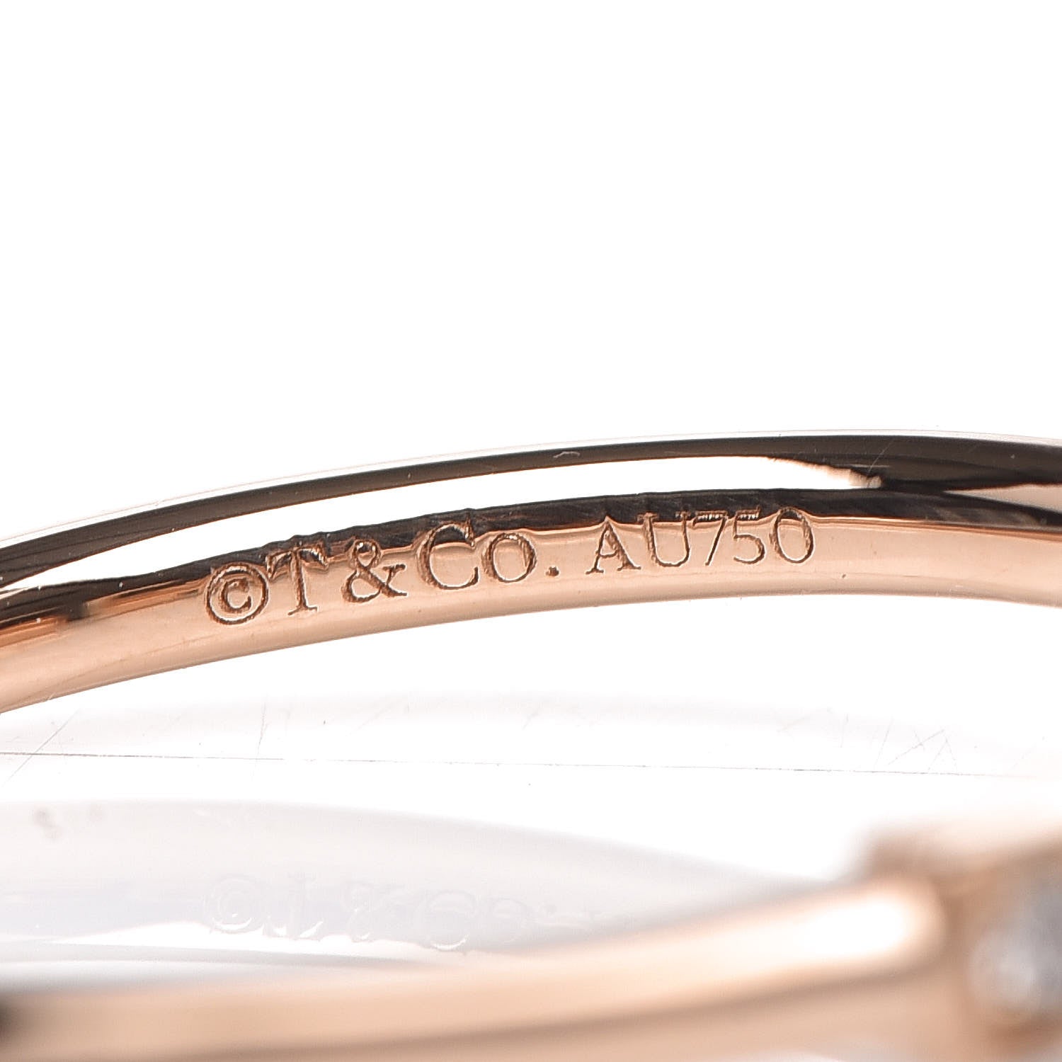Tiffany 18K Rose Gold Diamond T Wire Ring 49 5 5 of 6