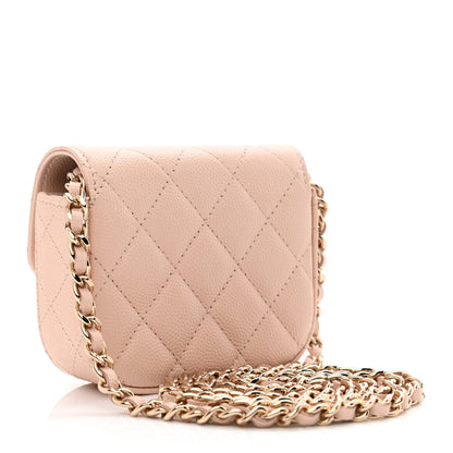 Chanel Caviar Quilted Mini Clutch With Chain Light Beige 3 of 12