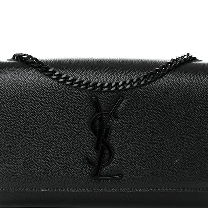 Saint Laurent Grain De Poudre Small Monogram Monochrome Kate Satchel Black 9 of 15