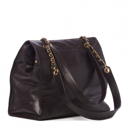 Chanel Lambskin CC Tote Brown 2 of 9