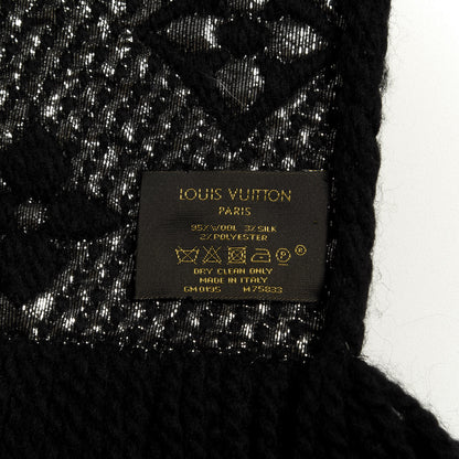 Louis Vuitton Wool Silk Logomania Shine Scarf Black 3 of 4